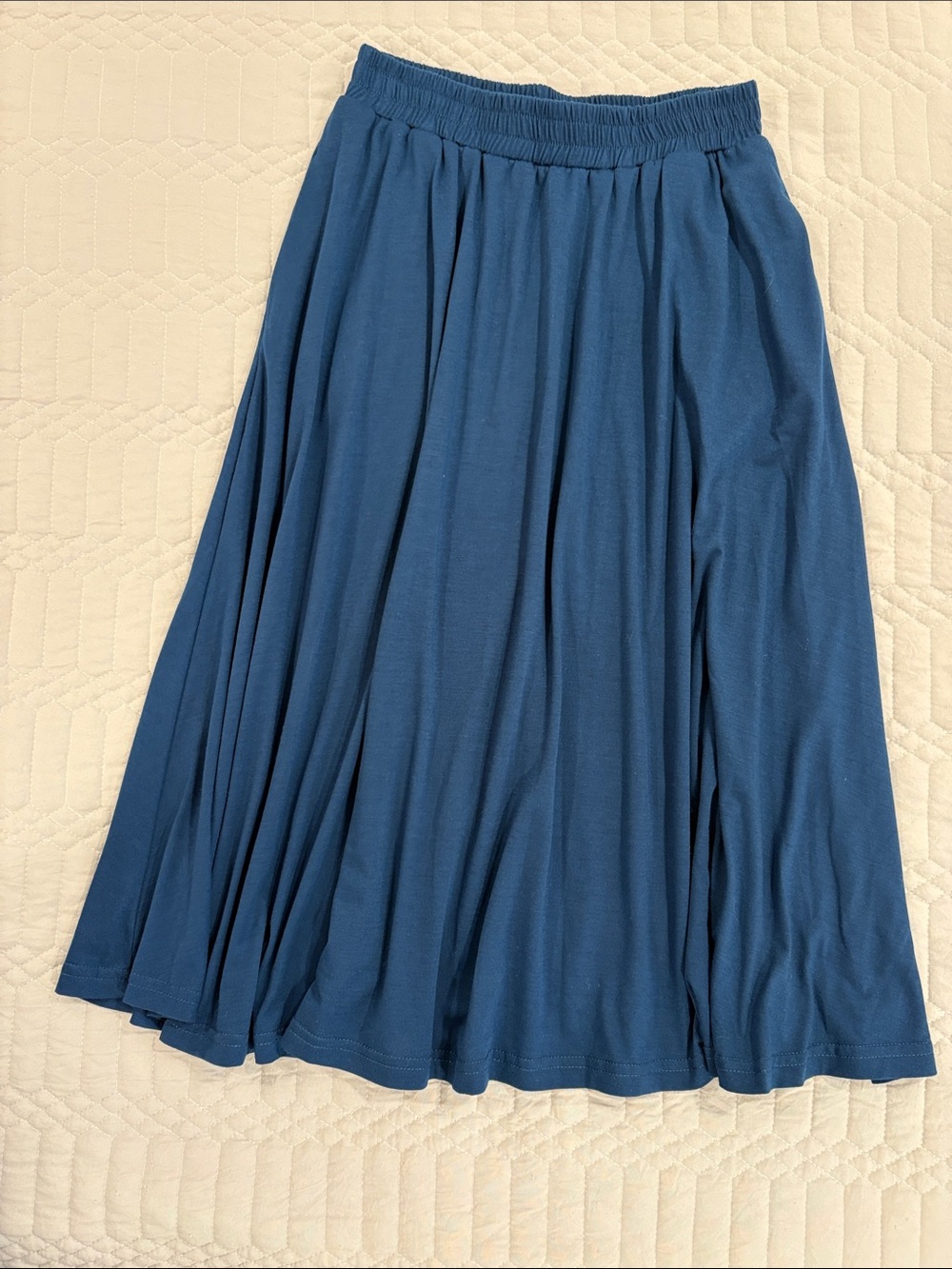 SHEIN Blue A-Line Pleated Midi Skirt